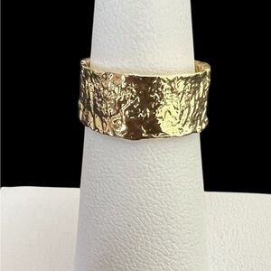 Gold plated Textured Ring size 6 and adjustable
